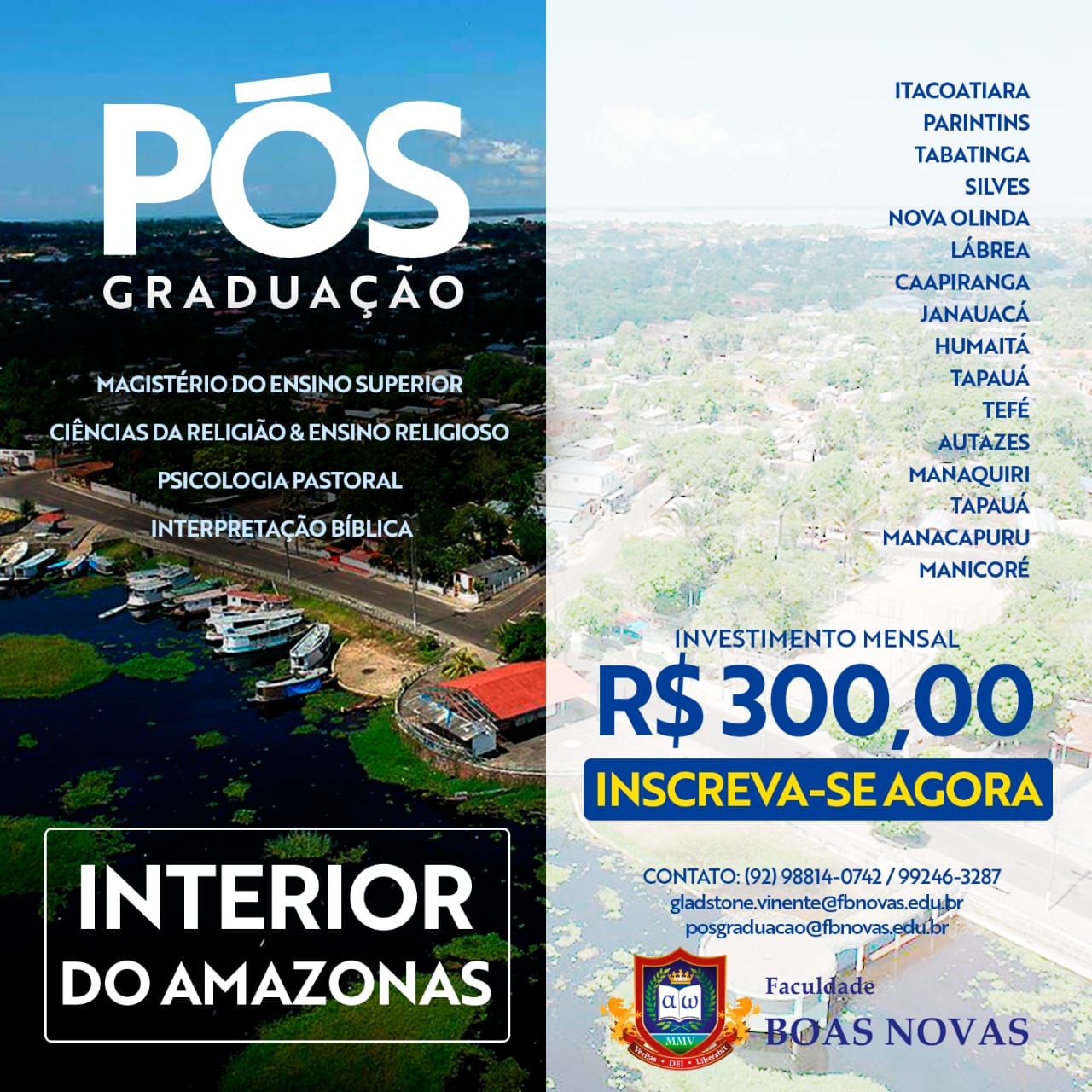 FBN oferece pós-graduação em 16 cidades do interior do Amazonas