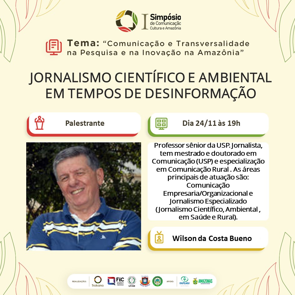 Inscrição para o 1° Simpósio de Comunicação, Cultura e Amazônia