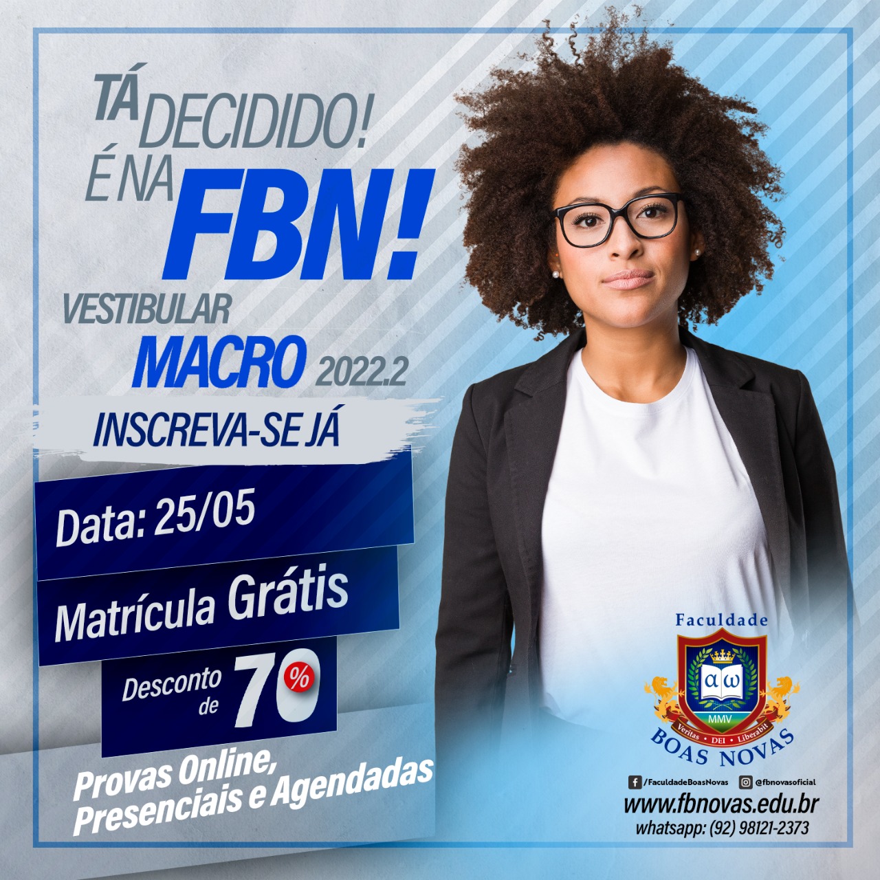 FACULDADE BOAS NOVAS REALIZA VESTIBULAR MACRO E PROMOVE EMPREGABILIDADE COM EMPRESAS PARCEIRAS