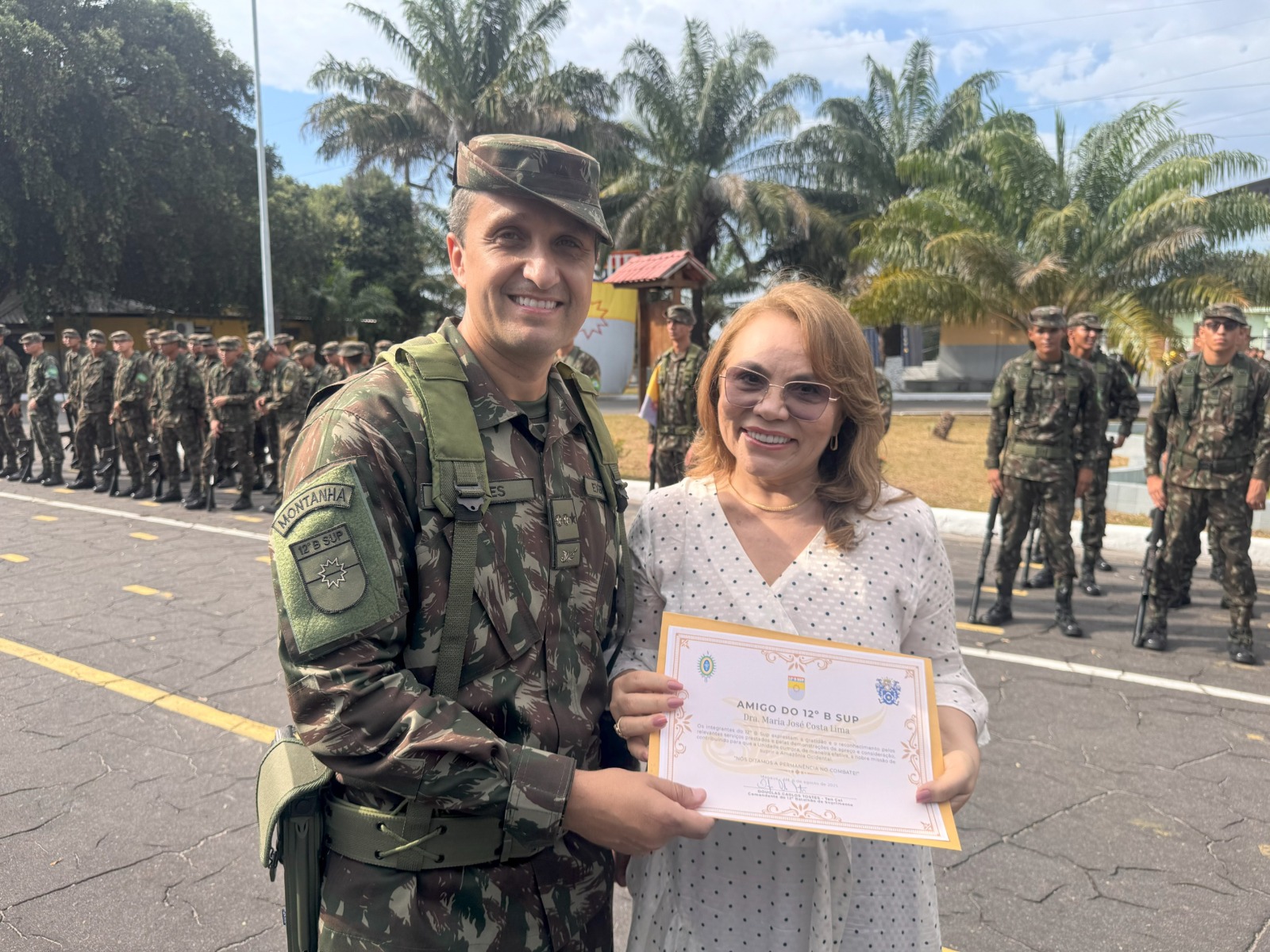Faculdade Boas Novas presente na solenidade do 56º Aniversário do 12º Batalhão de Suprimento.
